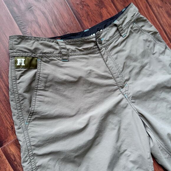 Howler Brothers Shorts‎ 35 Olive Nylon Quick Dry “Heed The Call” Hiking Fishing - Picture 4 of 16